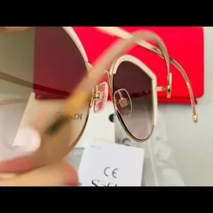 Fendi | Accessories | New Fendi Cateye Metal Pink With Brown  display picture 2